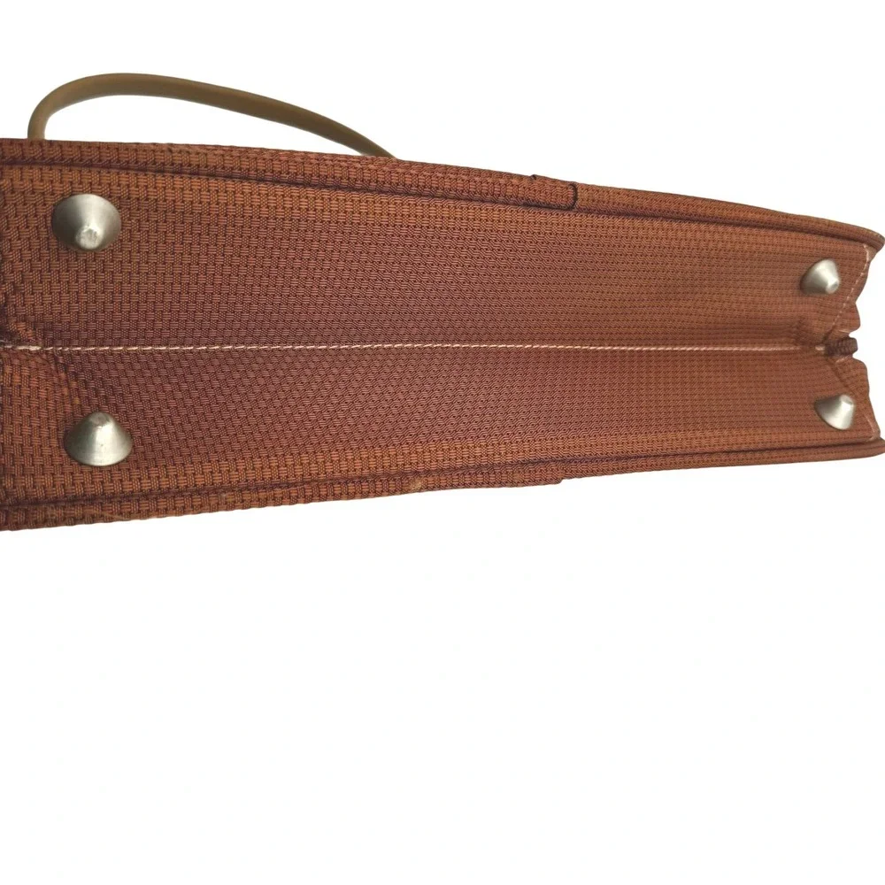 SAMSONITE burnt orange tweed footed briefcase laptop‎ bag carry on leather strap